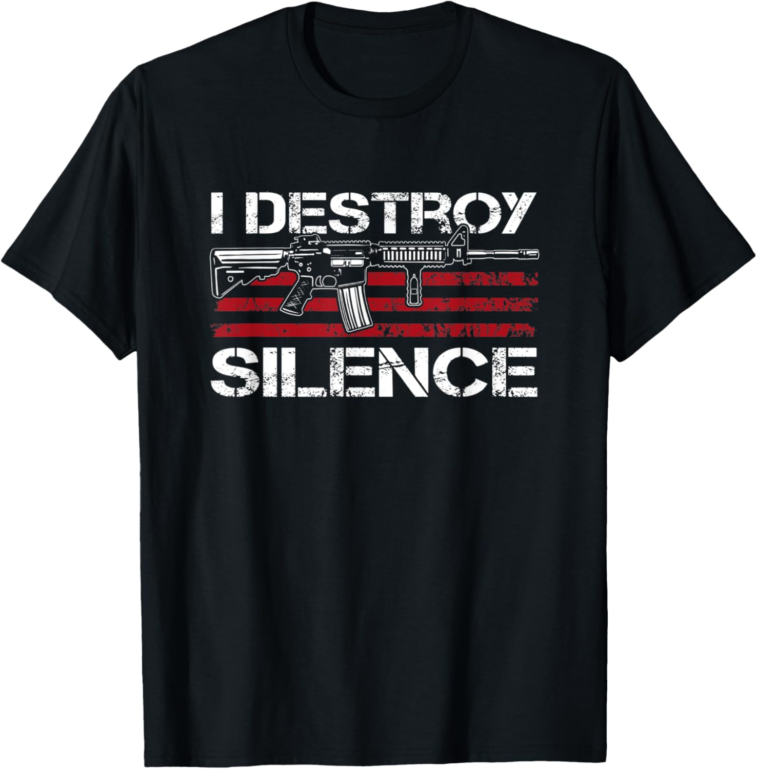 I Destroy Silence Ar15 Owner Pro Guns Usa Flag Funny Gun Women