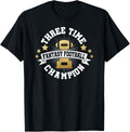 Three Time Fantasy Football Champion T Shirt Champ 1st Place