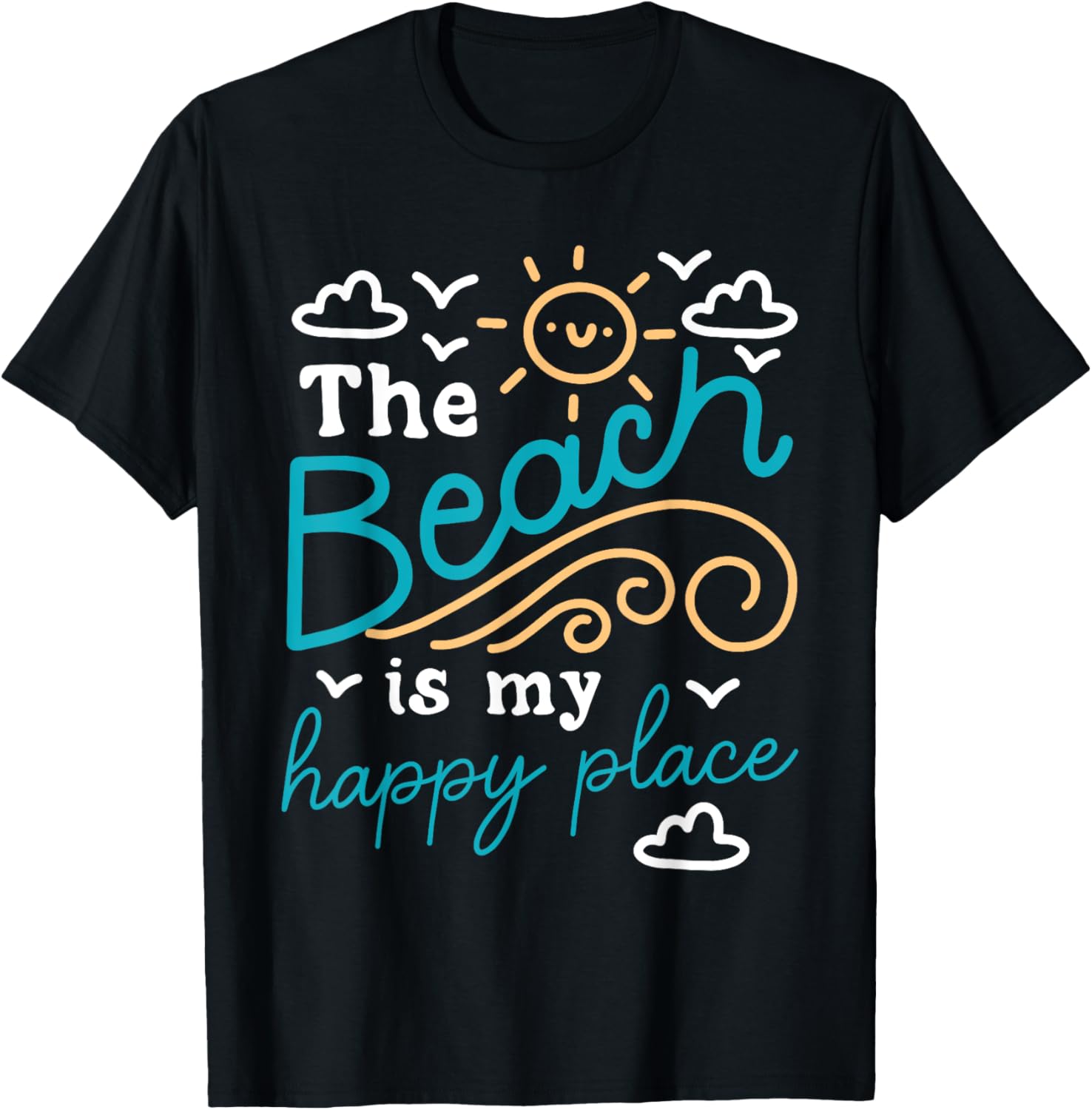 The Beach Is My happy Place Beach T-Shirt for Men Women Kids