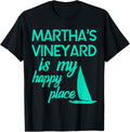 Marthas Vineyard is My Happy Place Souvenir Sailboat Aqua