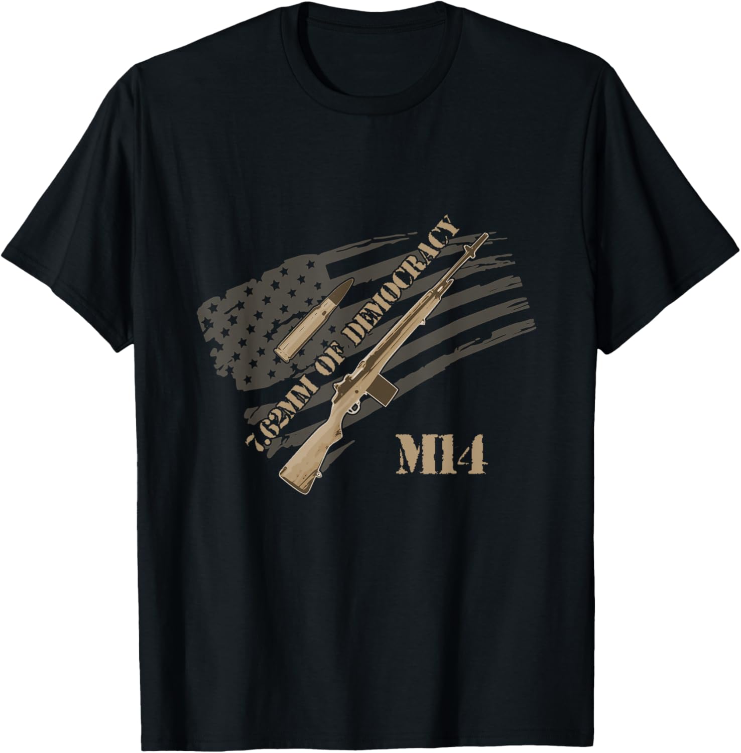 M14 Rifle Fan T Shirt 7 62 Nato Vietnam Democracy Joke