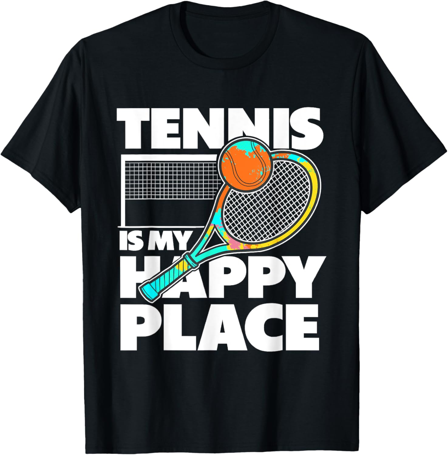 Tennis Is My Happy Place Funny Tennis Player
