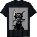 Dobermann Dog Holding A Gun Dobermann Breed Pinscher Dog
