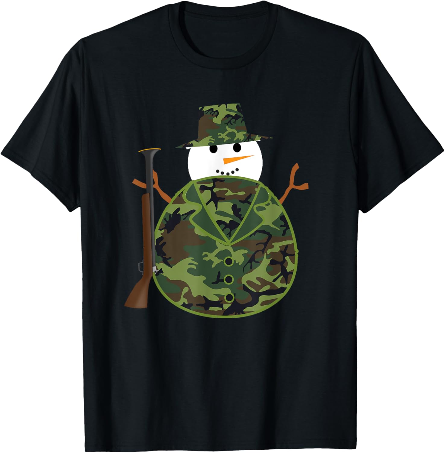 Christmas Camo Hunter Snowman Holding Rifle Gun Gifts