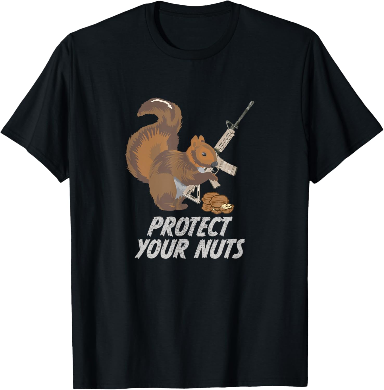 Funny Protect Your Nuts Squirrel Ar15 Gun T Shirt
