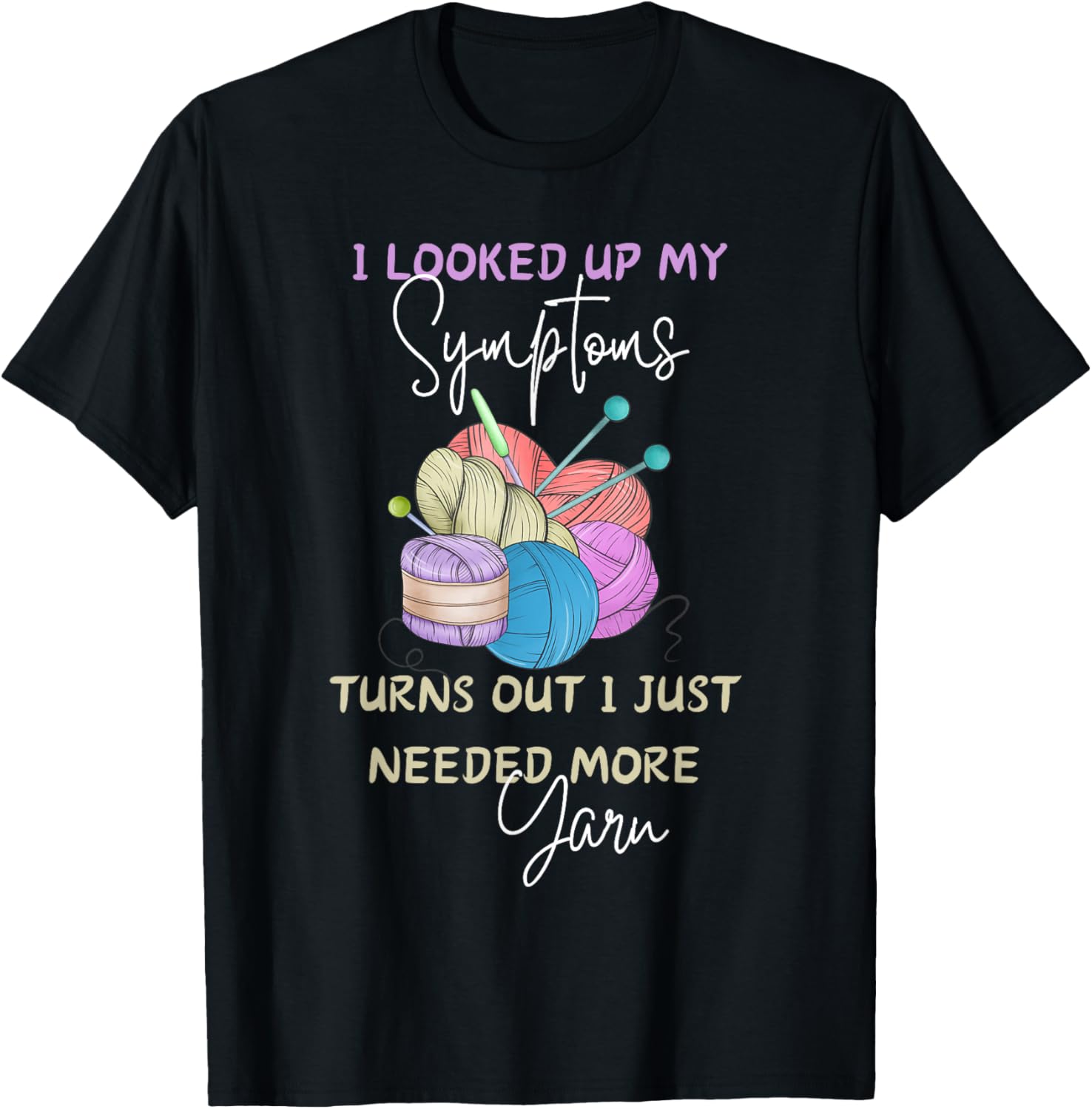 Funny Knitting Tee Yarn Lover Cute Crafty Knitter