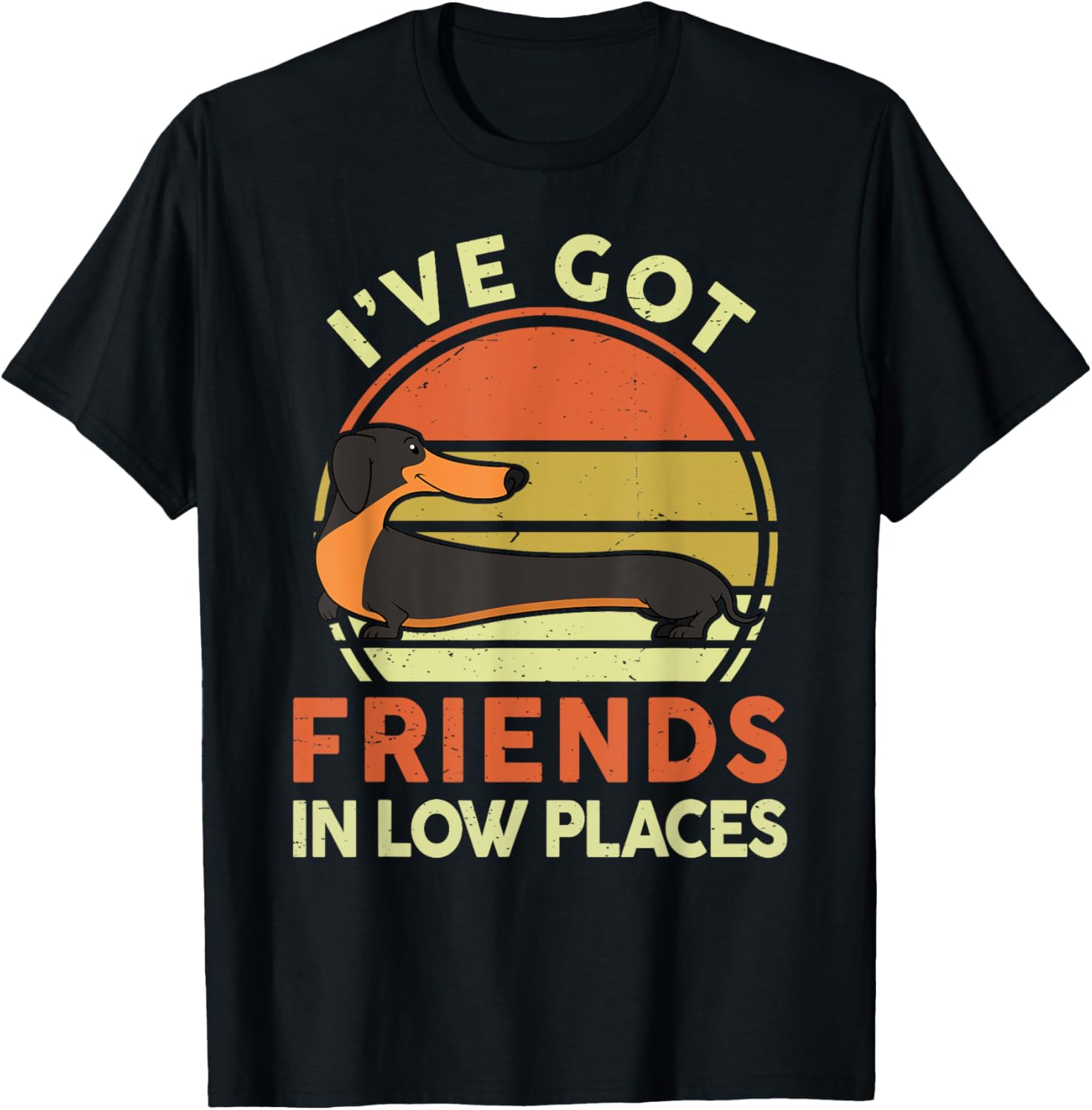 Dachshund-Shirt I've Got Friends In Low Places Funny Weenie