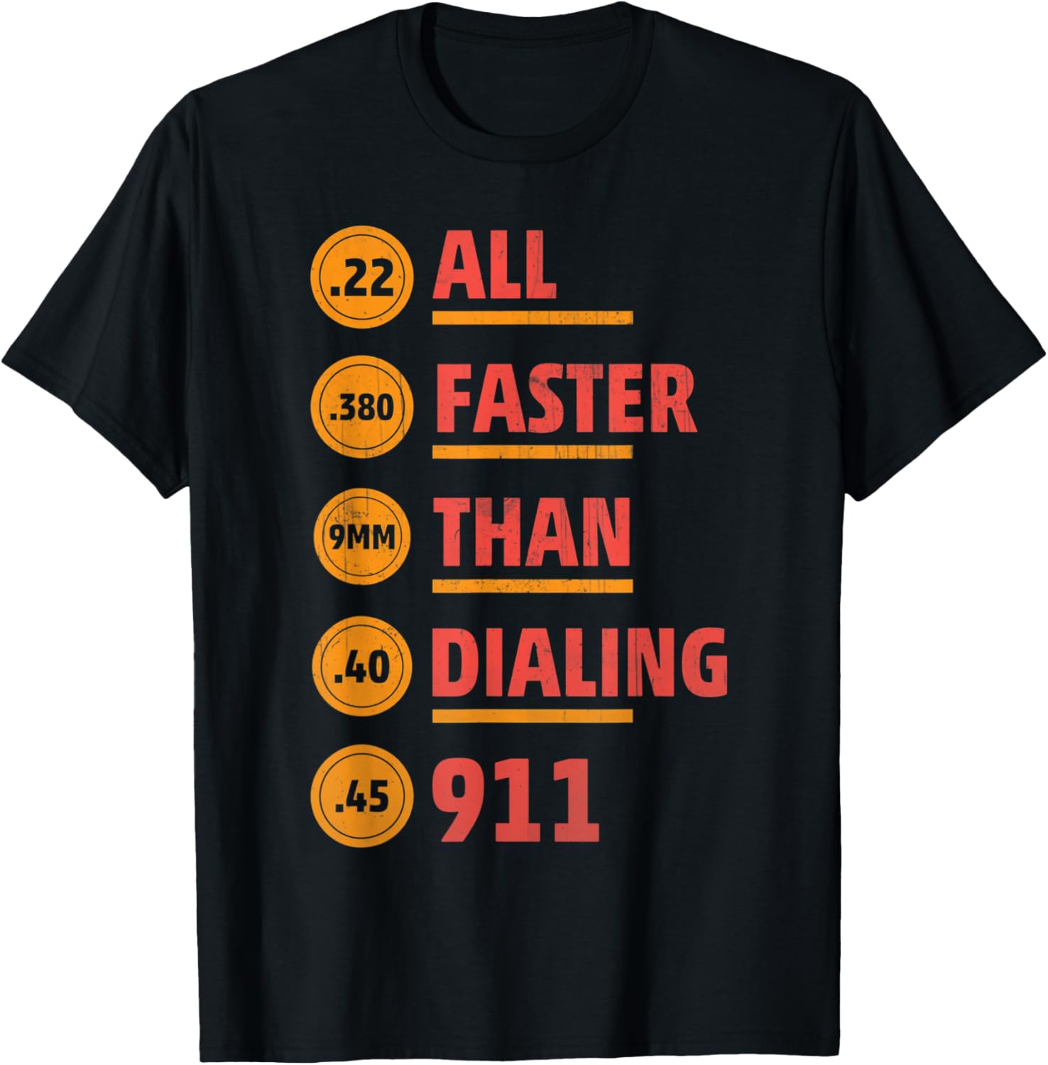 Funny Faster Than Dialing 911 T Shirt Gun Lovers