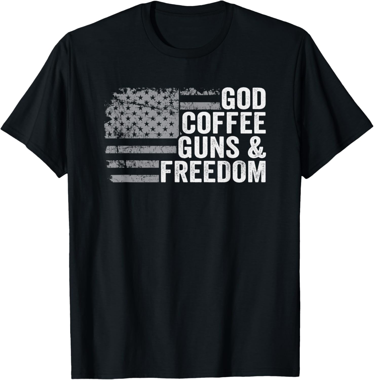 God Coffee Guns Freedom Funny Pro Gun Usa Flag T Shirt Women