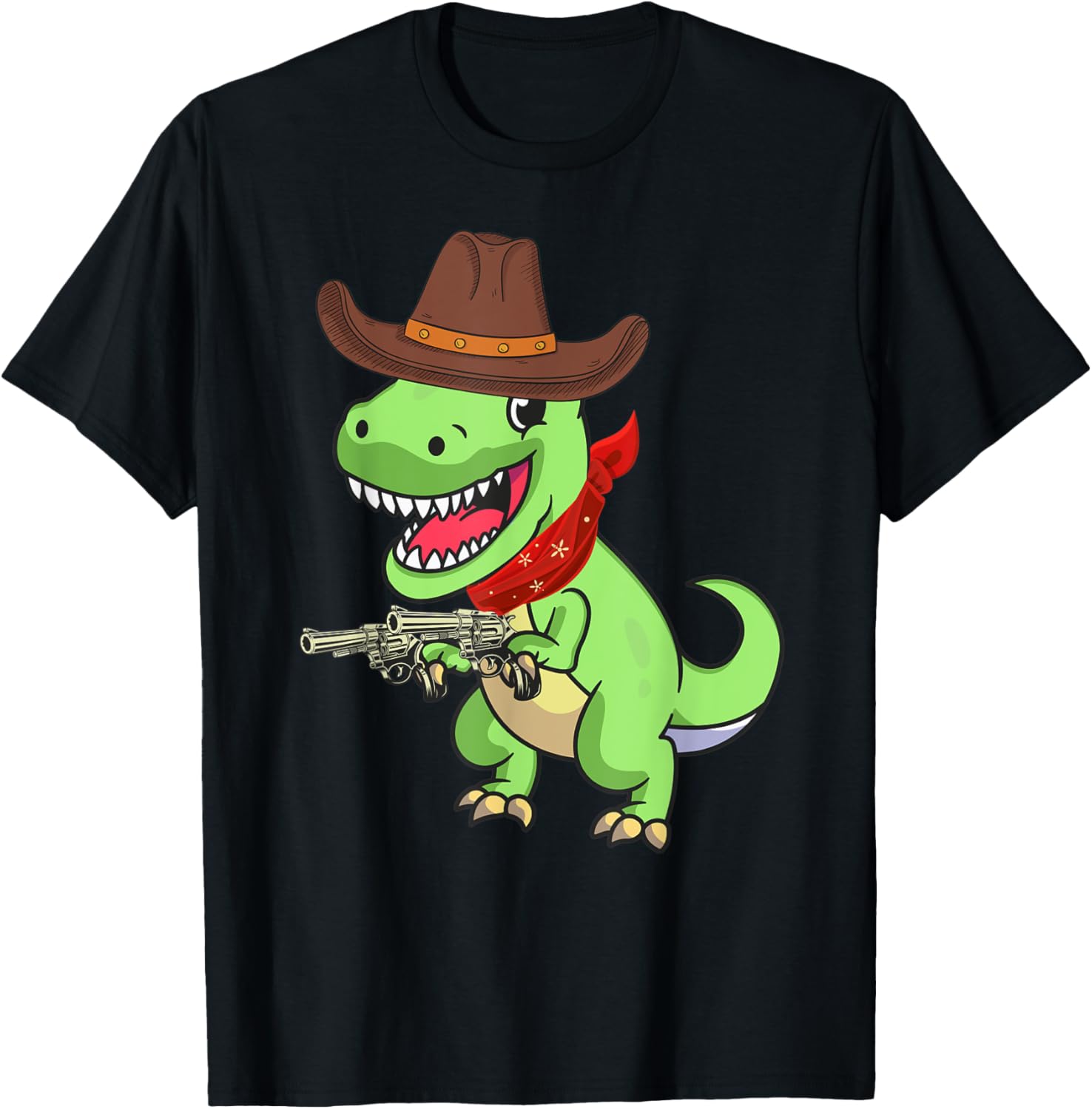 Funny Cowboy Dinosaur Texan Dino Guns Cute T Rex