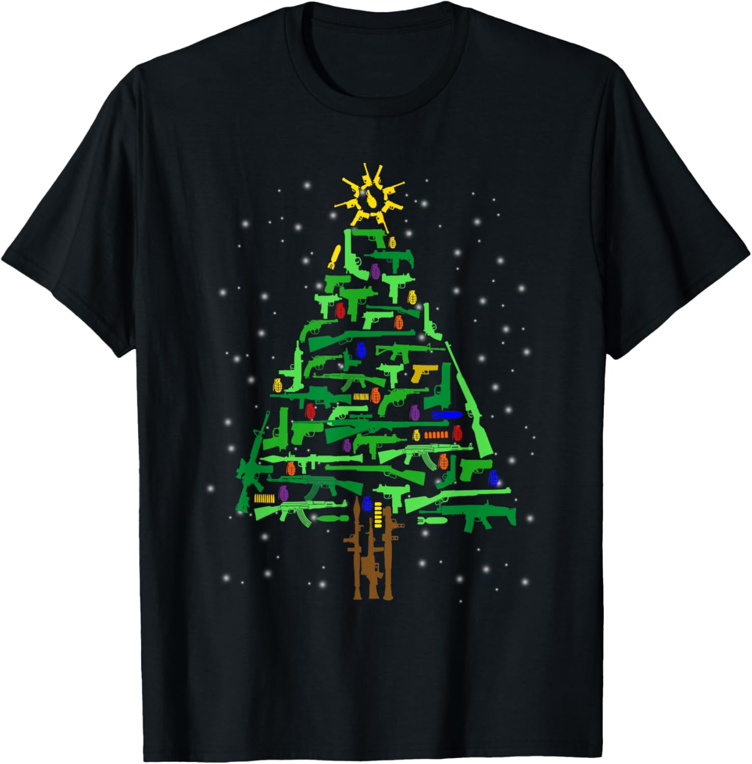 Gun Christmas Tree Funny Veteran Xmas 2024 Gun Lover