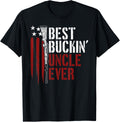 Mens Best Buckin Uncle Ever American Flag Gun Rights Hunting