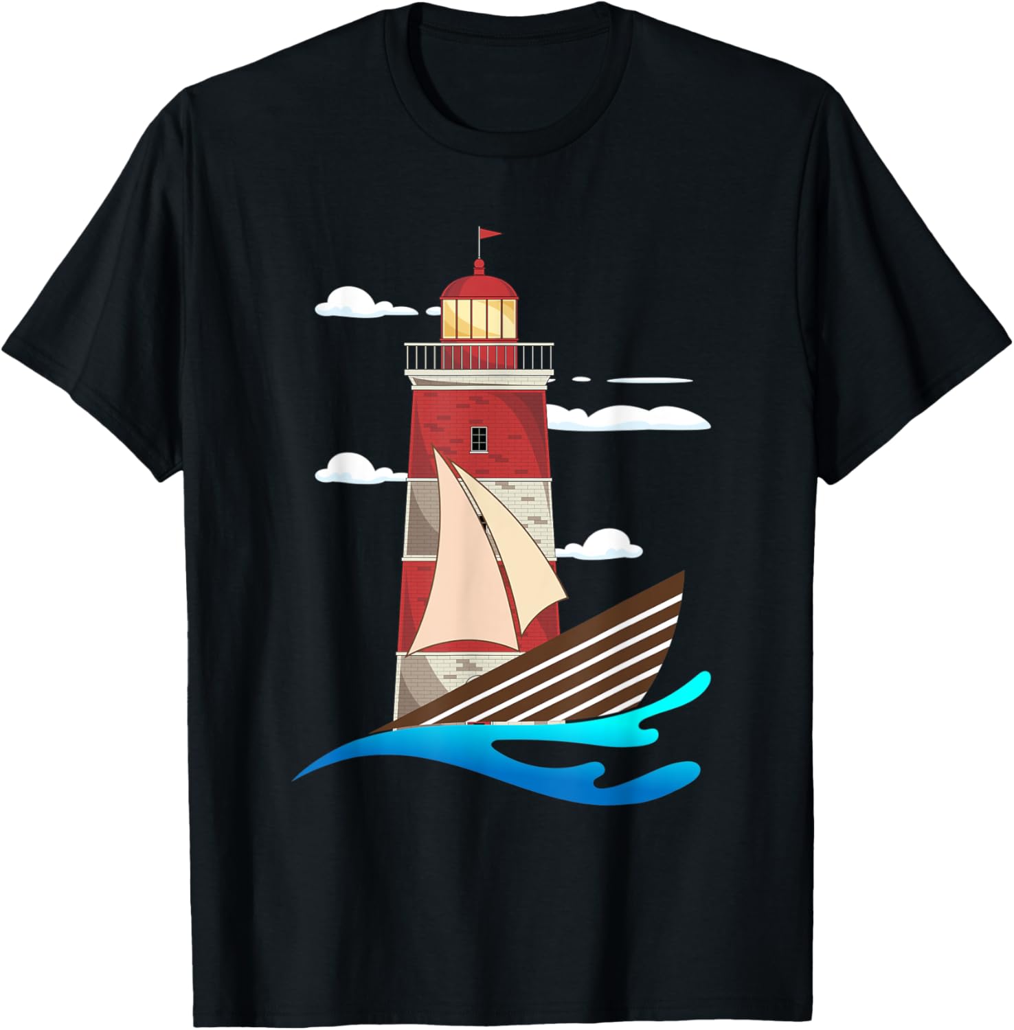 Sea Waves Nautical Sailing Ocean Sailboat Lighthouse