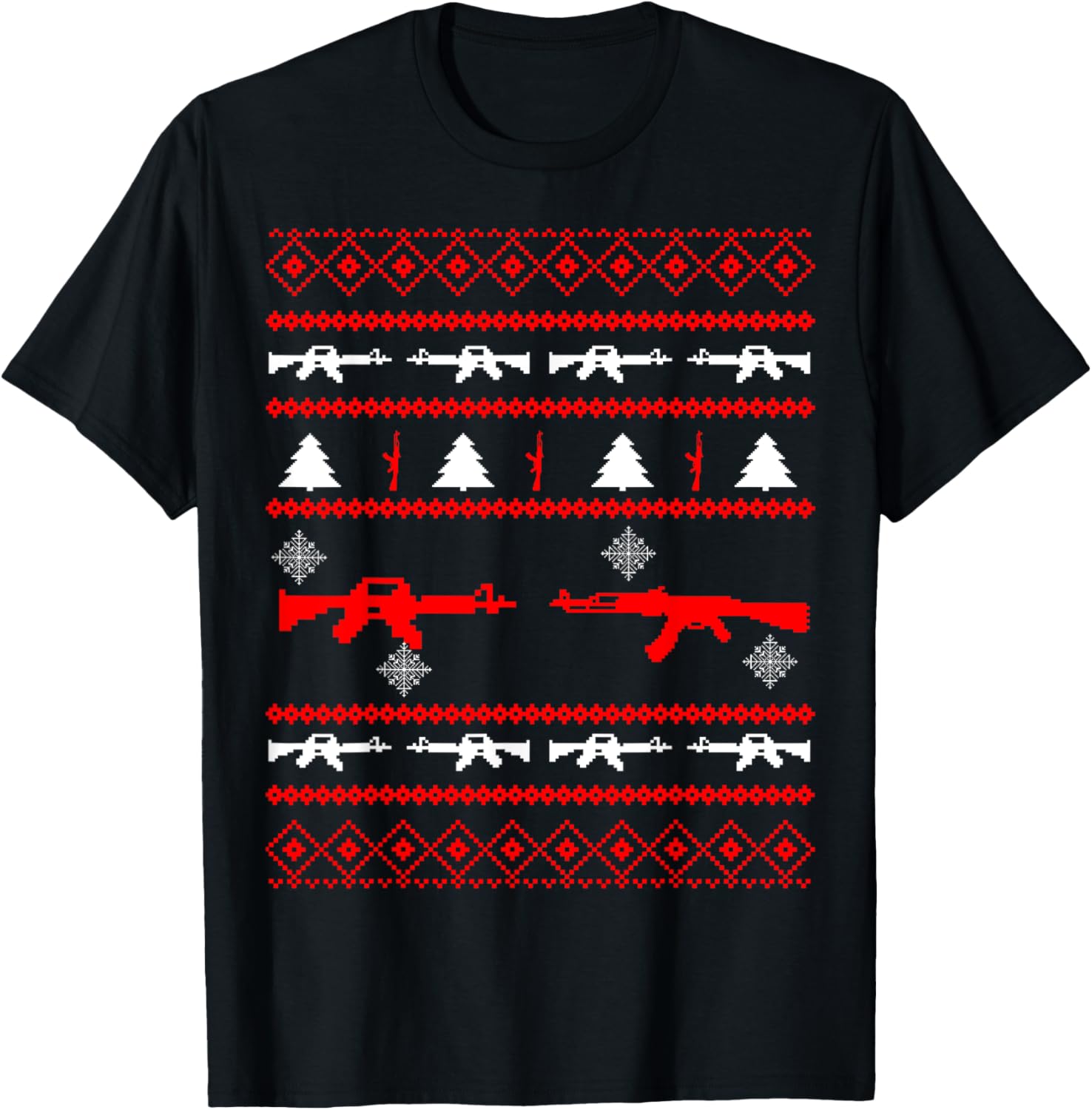 Guns Ugly Christmas Party Sweater T Shirt Gun Lovers