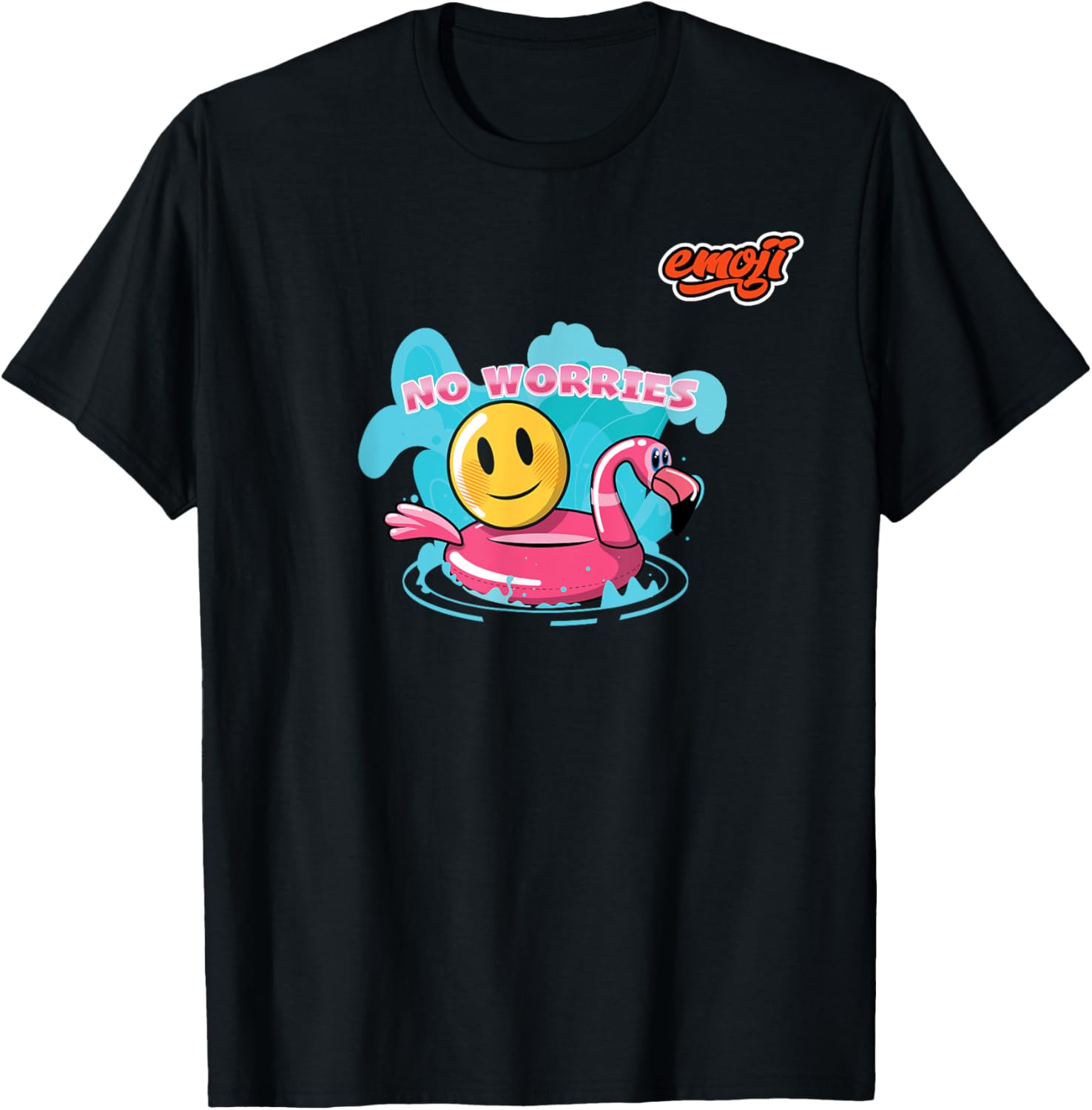 No Worries Flamingo Boat Happy Face