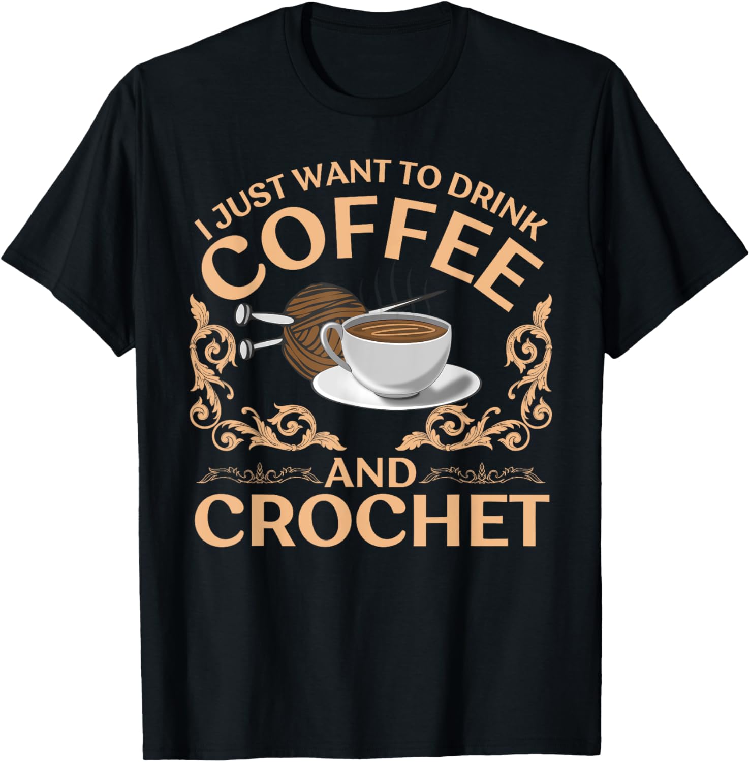 Funny Yarn For Men Women Crochet Knitter Yarn Lovers Coffee