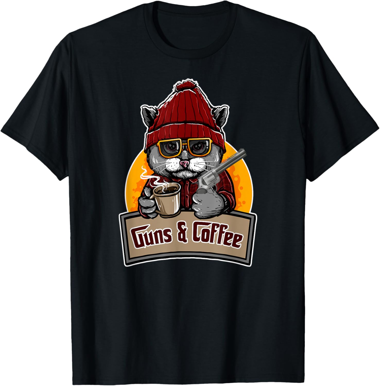 Mens I Love Guns Coffee Tee A Gun Coffee Lover