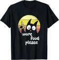 Funny Hungry Cat More Food Shirt Demanding Kitten With Gun