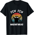 Vintage Pew Madafakas Funny Black Cat T Shirt Men Women