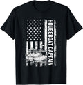 Houseboat Captain American Flag Lake Boating