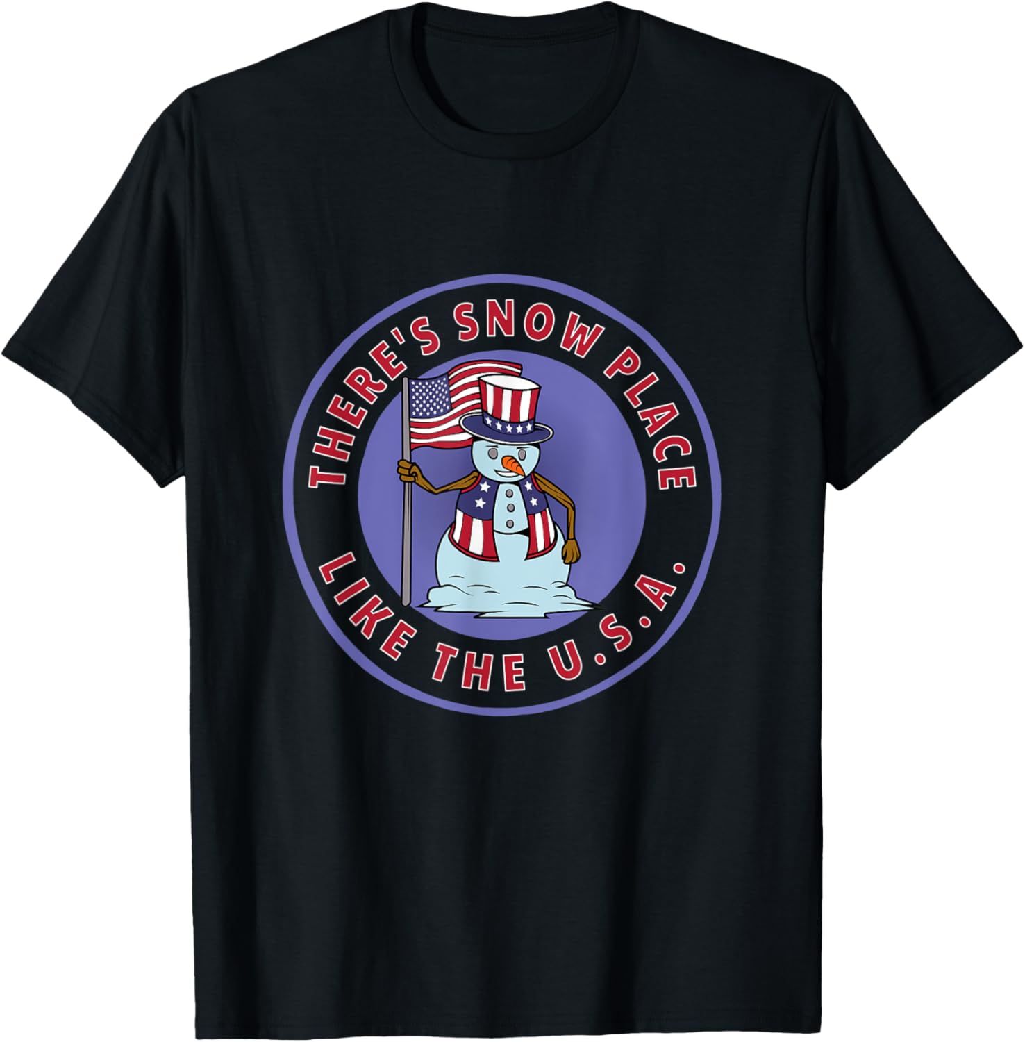 Snowman American Flag - There's Snow Place Like The USA