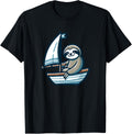 Cute Sloth Sailing Boat Cartoon Design