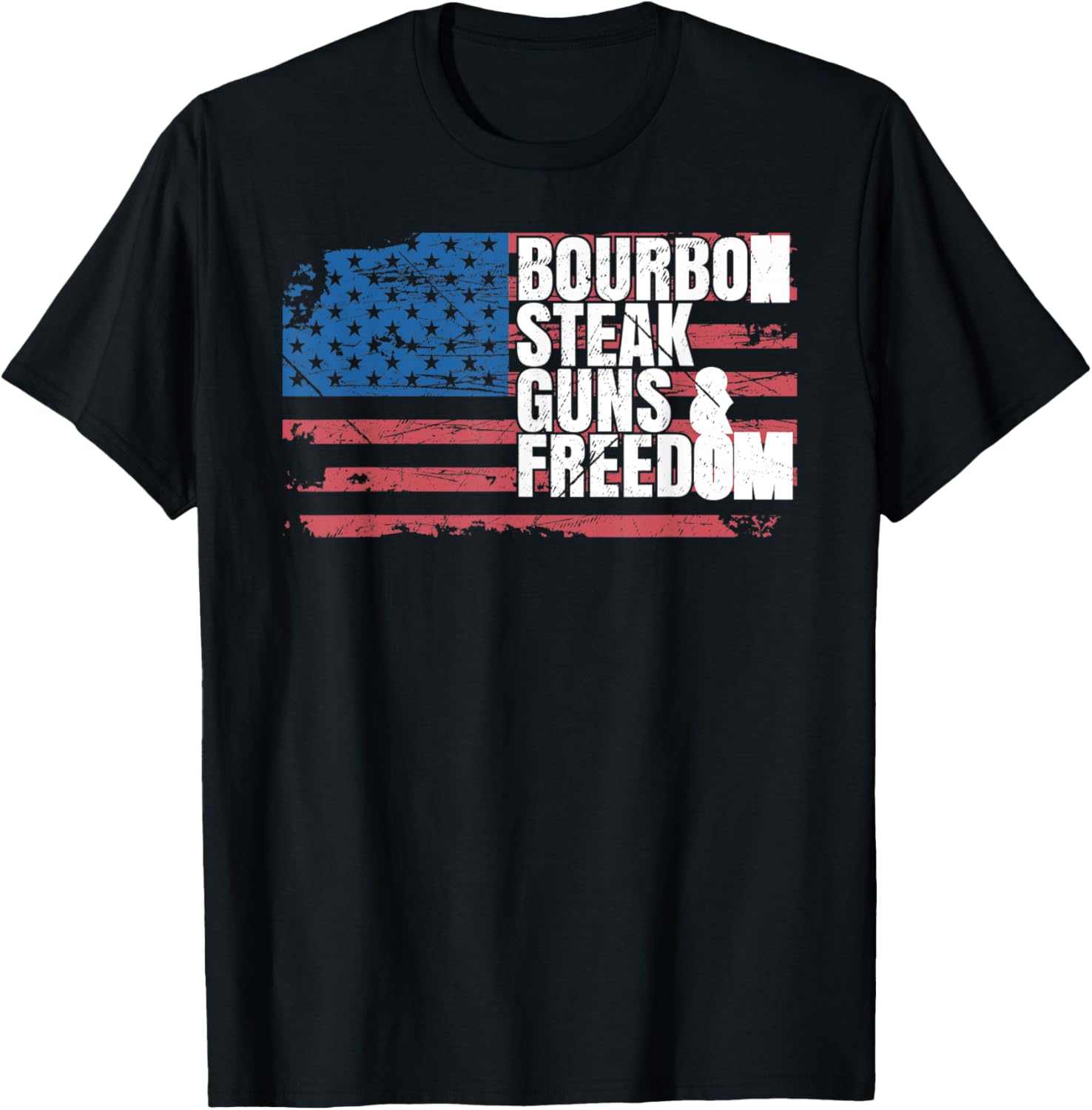Usa Patriotic Flag Whiskey Bourbon Steak Guns Freedom Women Men