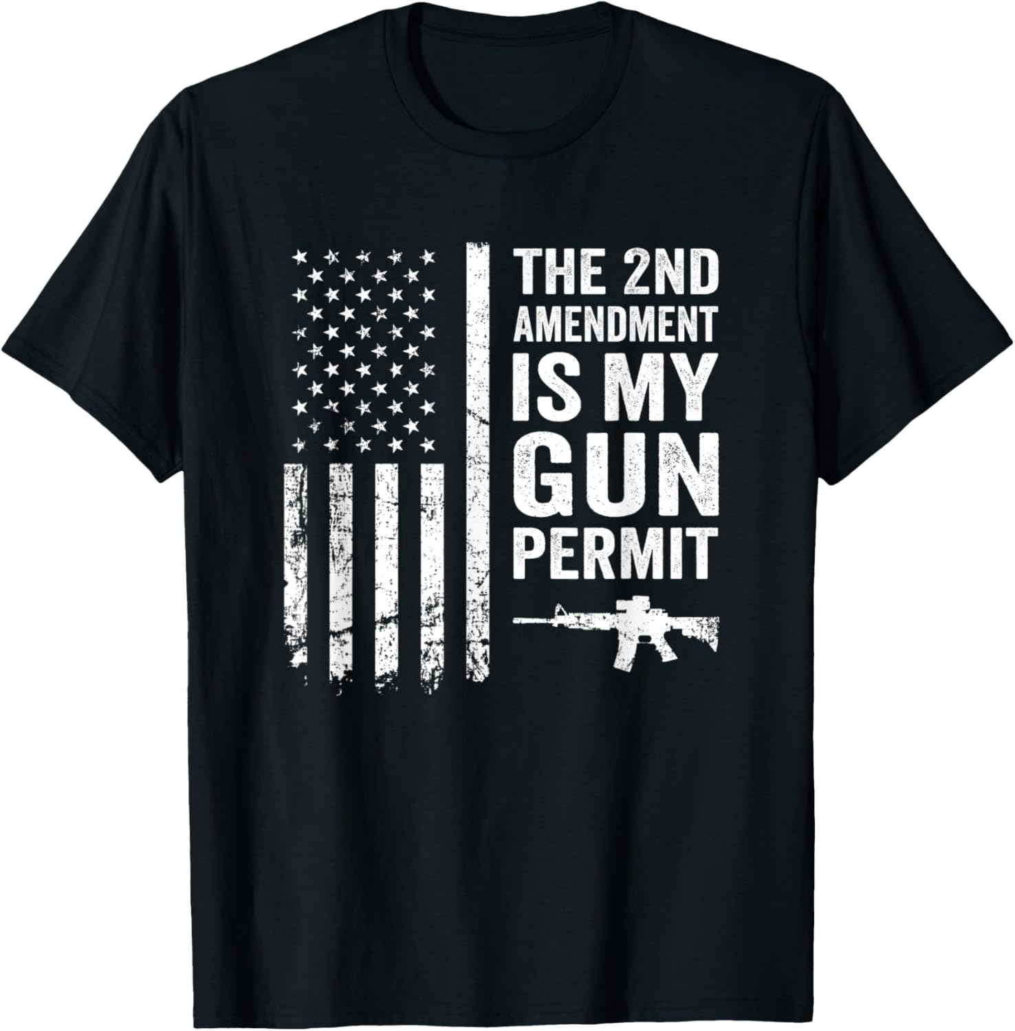 2Nd Amendment Is My Gun Permit Funny Gun Rights Flag