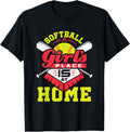 Softball A Girl's Place Is at Home Funny Women's Team