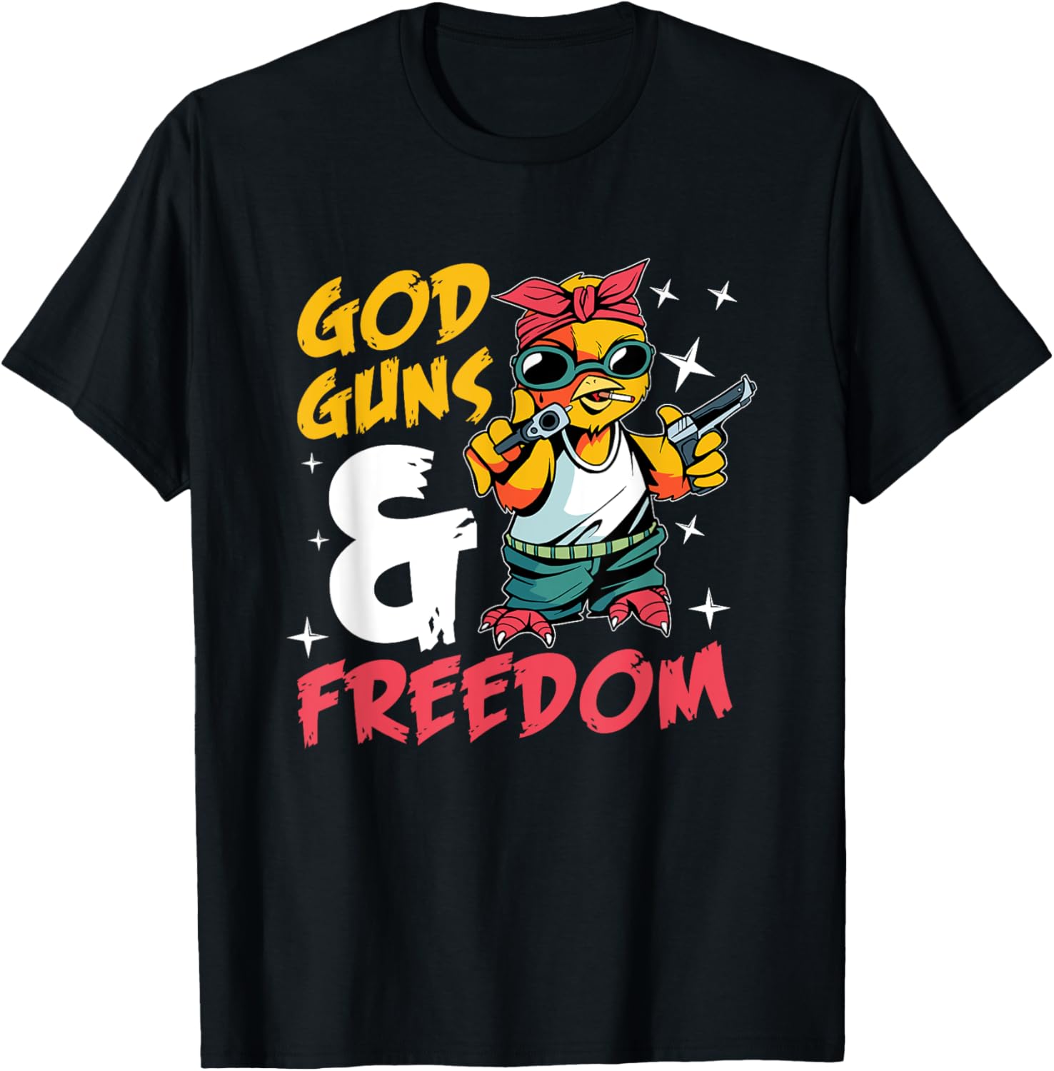 God Guns And Freedom Cartoon Style