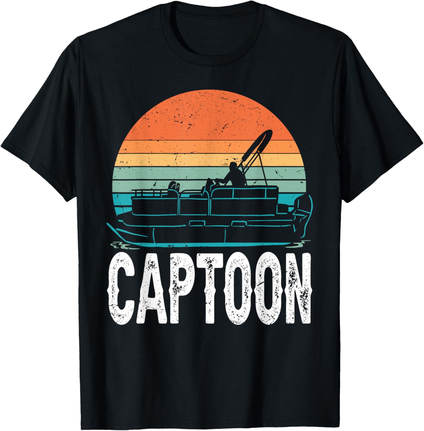 Funny Boating Captoon Pontoon Tritoon Captain Pontoon Boat