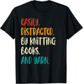 Easily Distracted by Knitting Books And Yarn Quote Reader