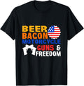 Mens Beer Bacon Guns And Freedom