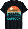 Vintage Boating Captoon Pontoon Boat Captain