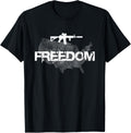 Mens Gun T Shirt Ar15 Freedom Map Of America White