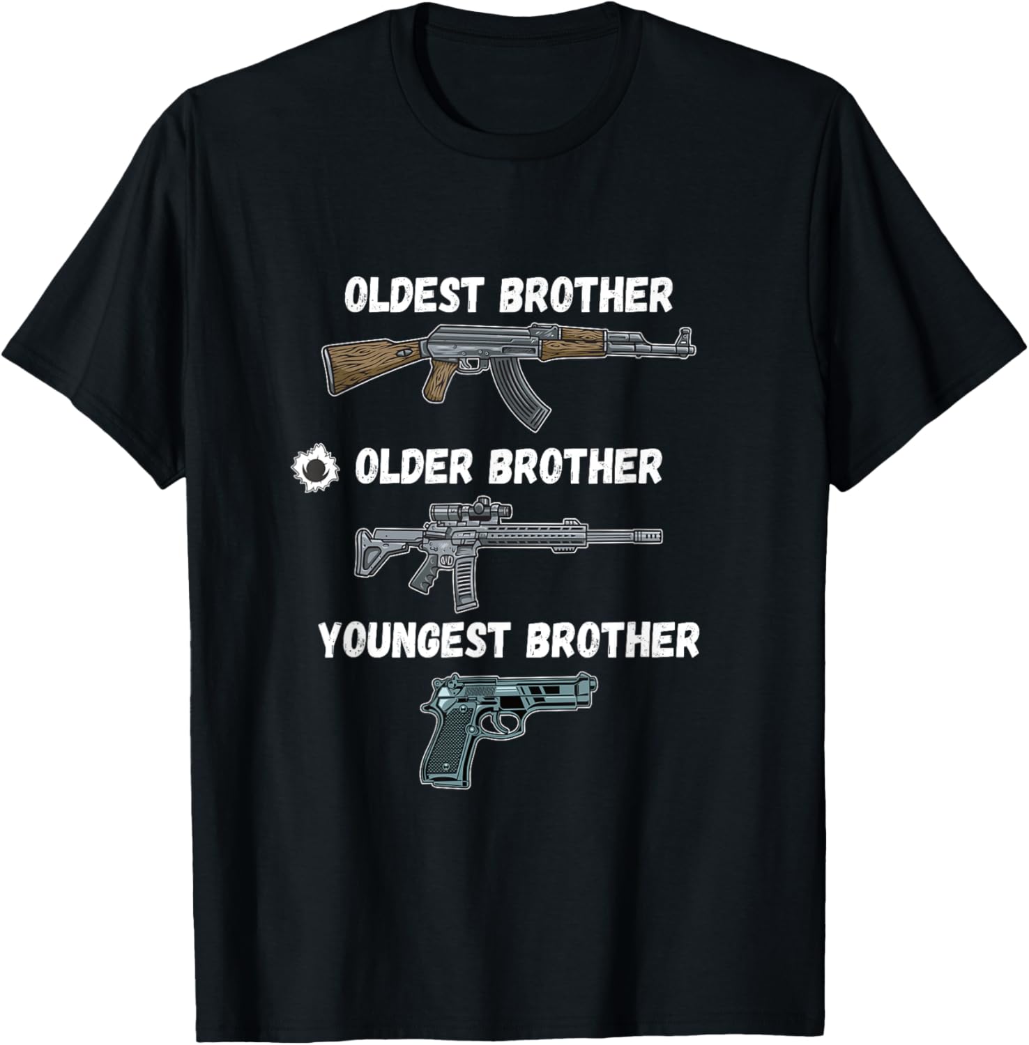 Ak47 Ar15 9Mm Pistol Older Brother Gun Lover