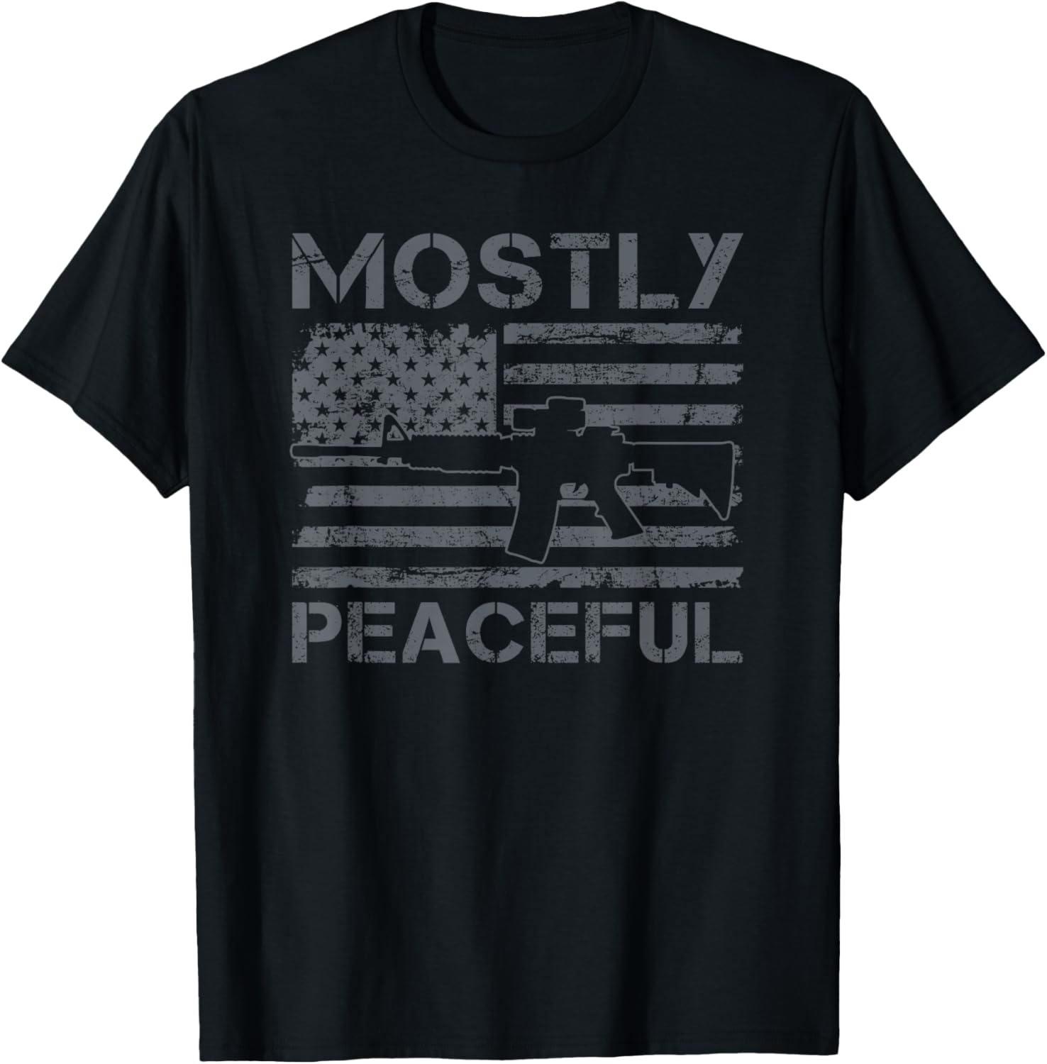 Mostly Peaceful 2Nd Amendment Pro Gun Funny Ar15 Usa Flag