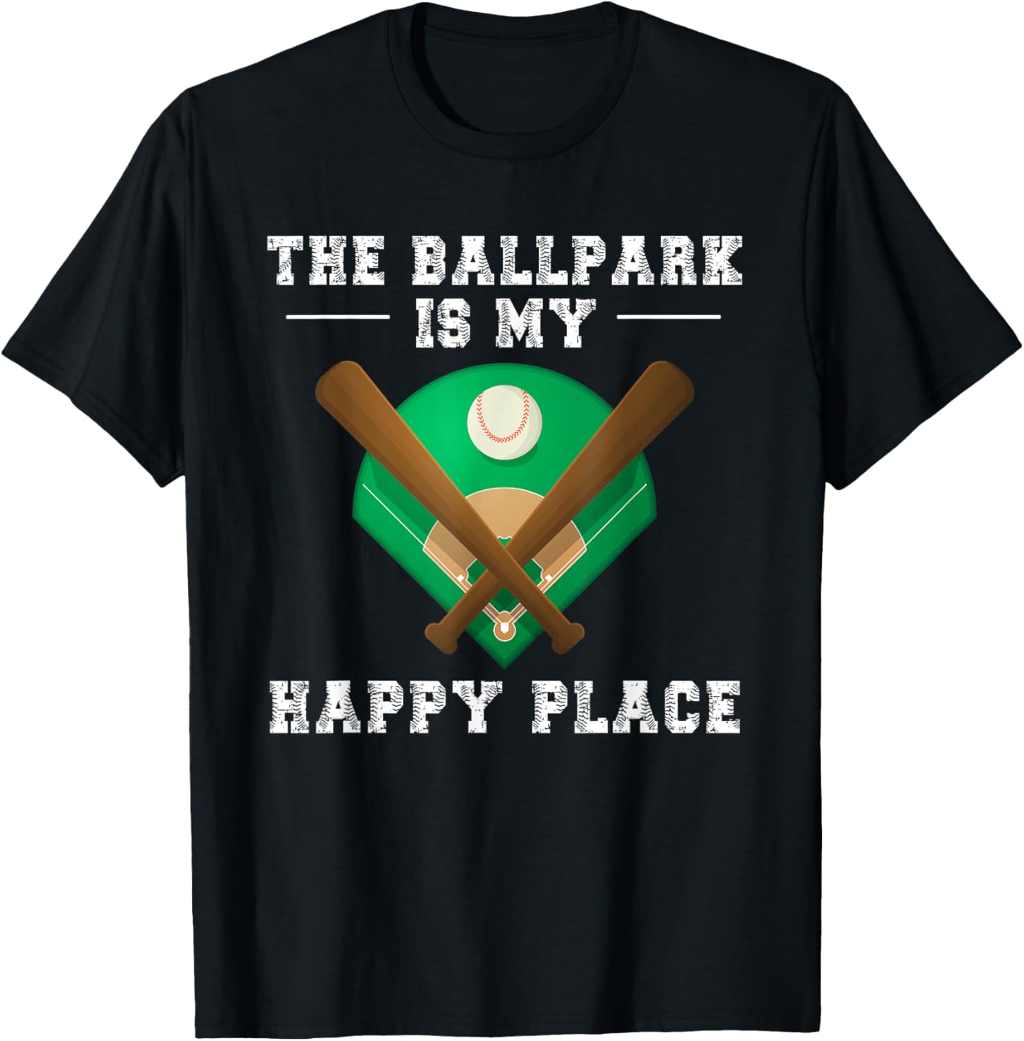 The Ballpark Is My Happy Place Baseball Player
