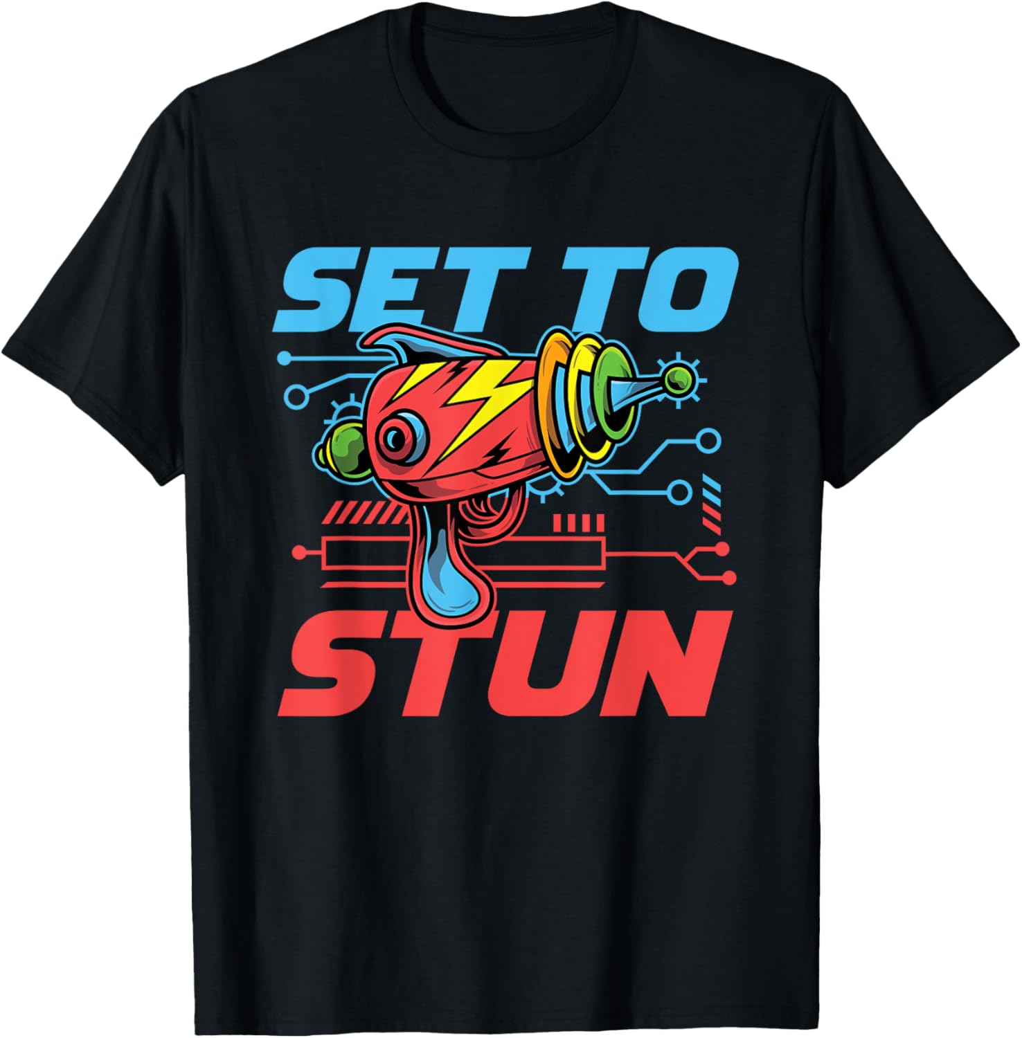 Set To Stun Retro Gun Graphic