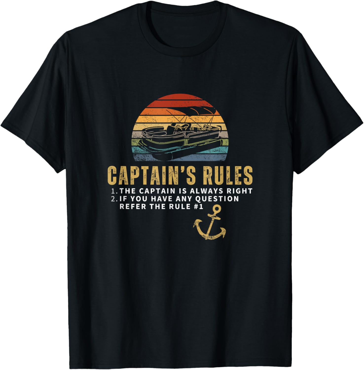 Captain S Rules Funny Sailor Fishing Boating Pontoon