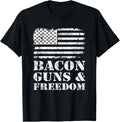 Bacon Guns Freedom Usa Flag Bbq Grilling Funny Gun T Shirt Women