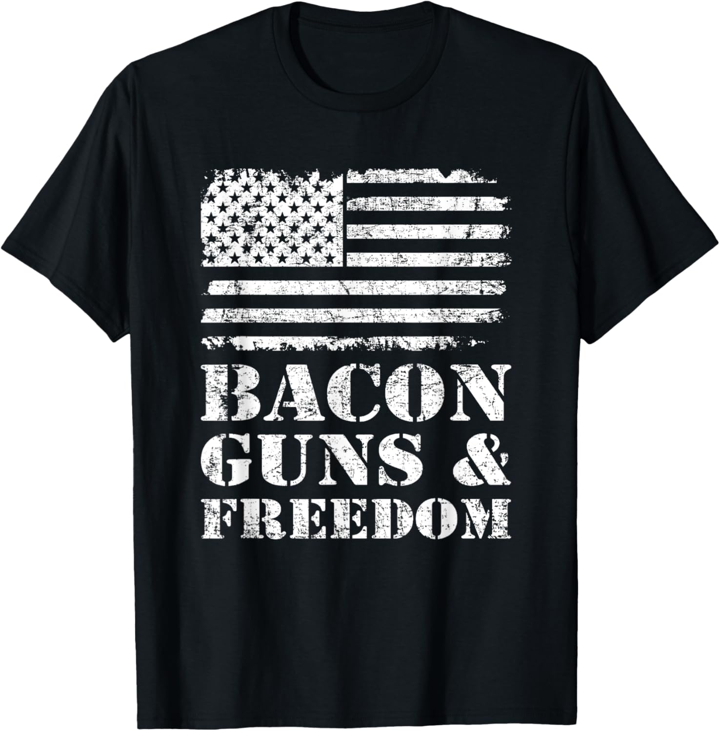Bacon Guns Freedom Usa Flag Bbq Grilling Funny Gun T Shirt Women