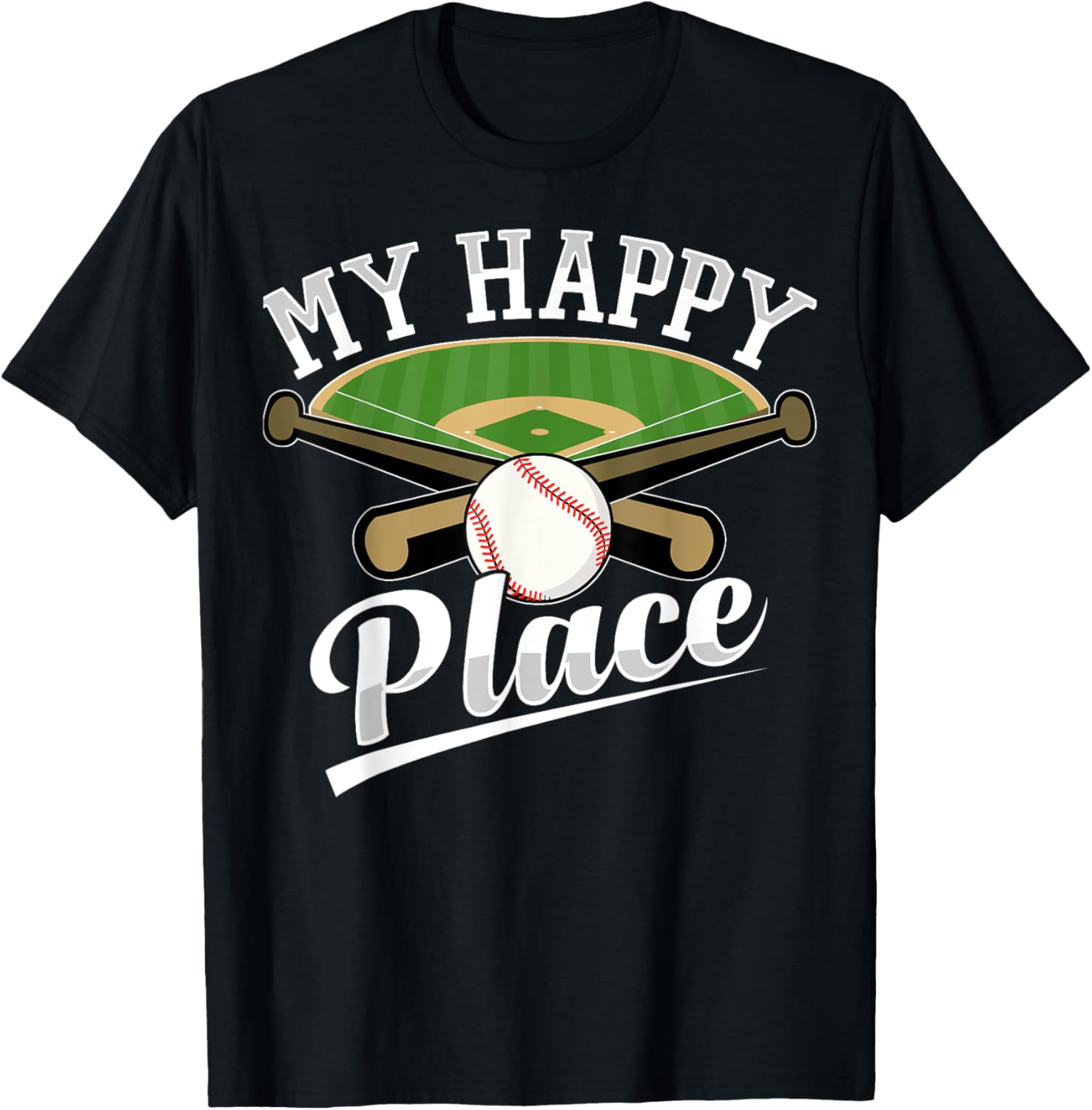 My Happy Place Ballpark Baseball Player