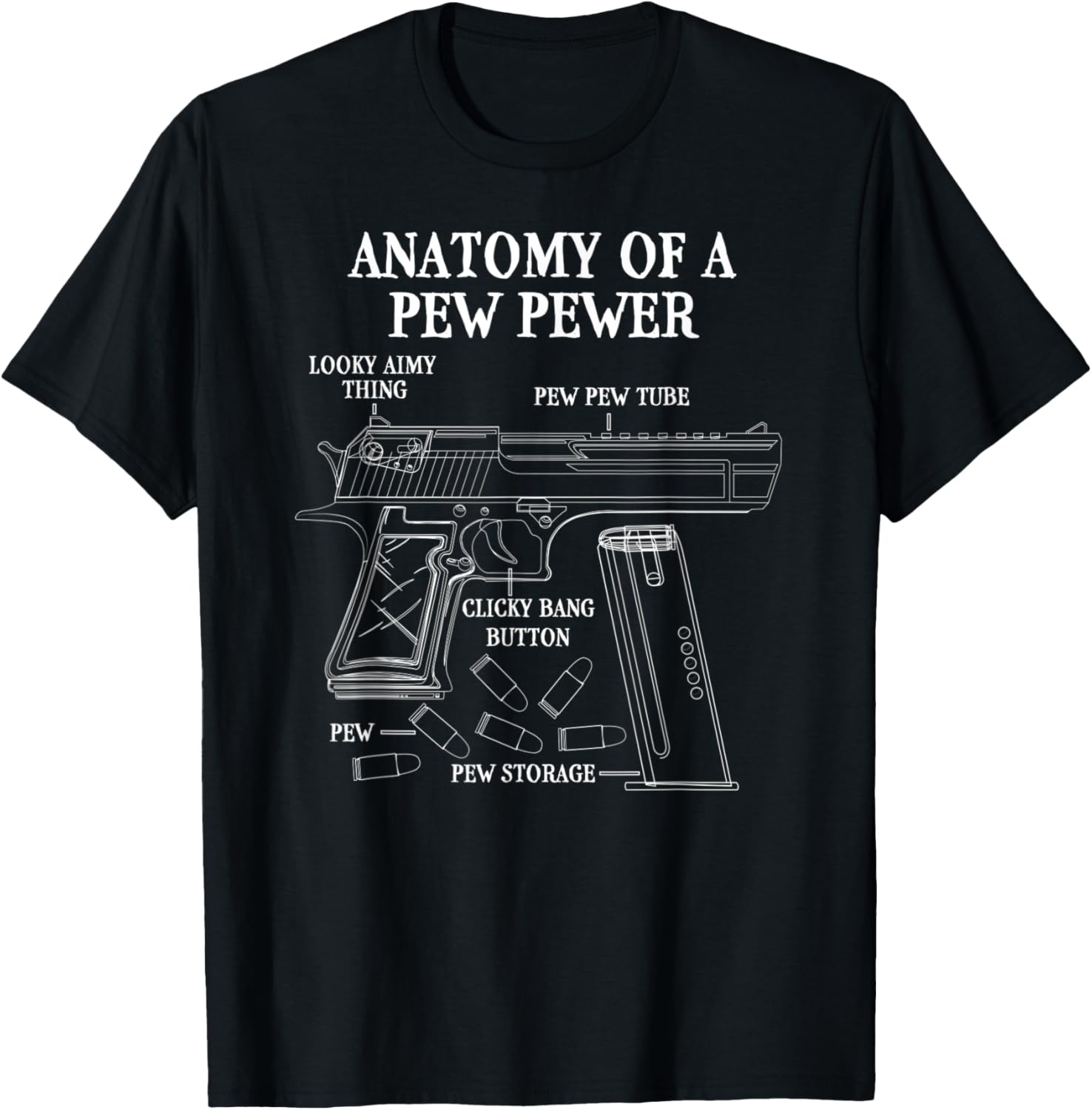 Funny Anatomy Of A Pew Pewer Ammo Gun Lover Saying