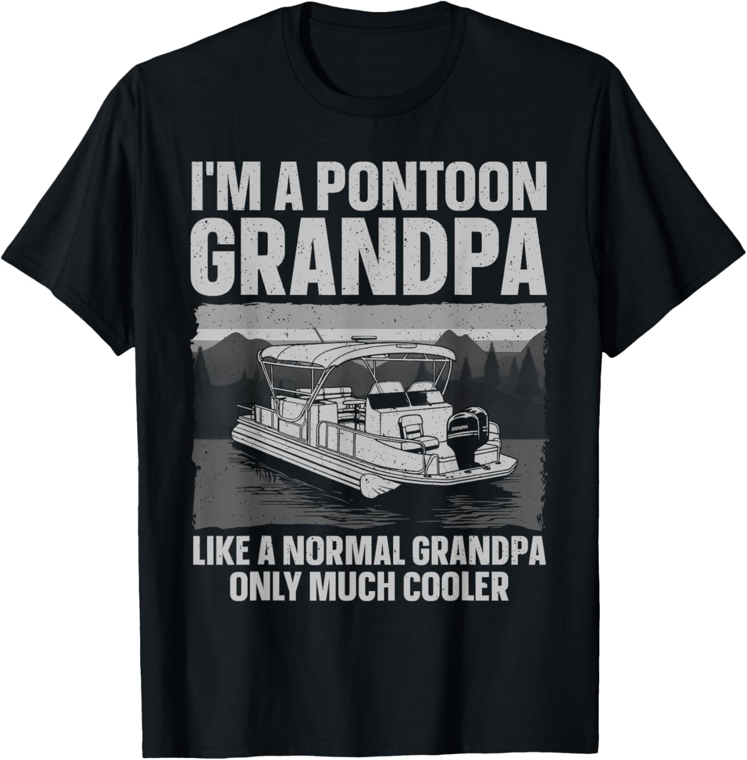 Cool Pontoon Boat Art Grandpa Men Boating Pontoon