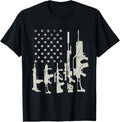 American Flag Machine Guns Women Mens Gun Flag