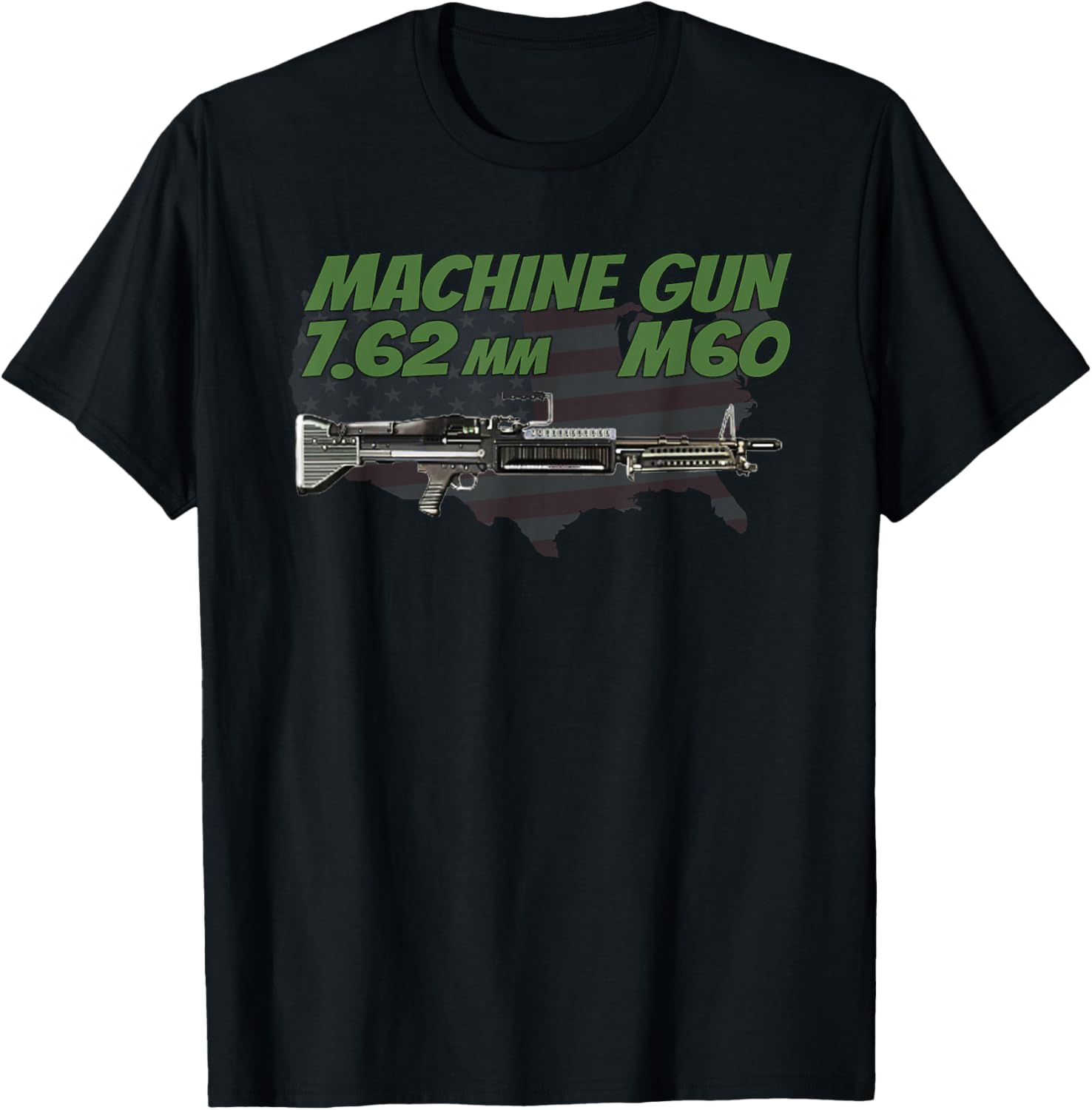 Machine Gun Shirts Men Women Automatic M60 Gun Usa Flag