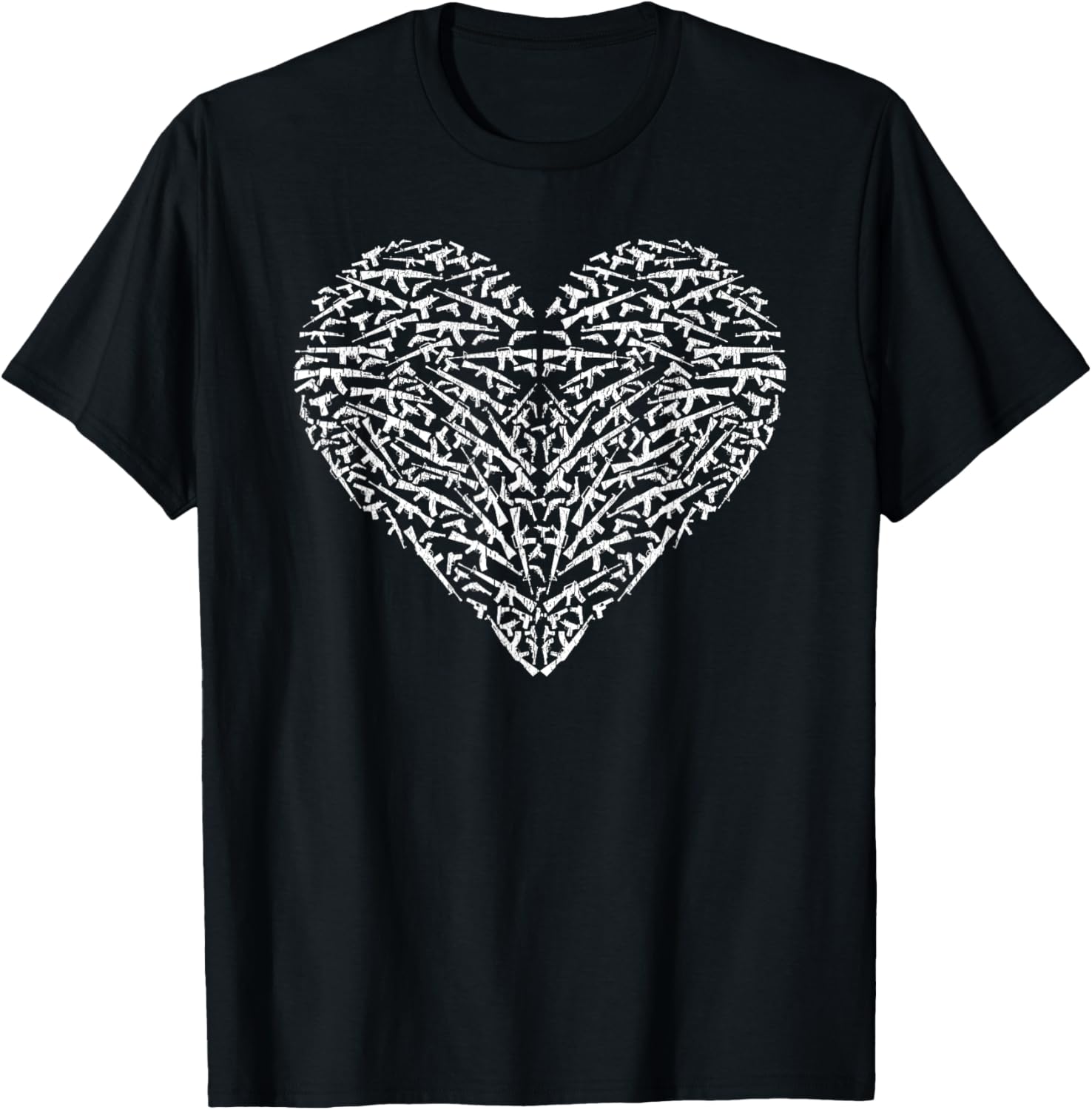 Distressed Heart Gun Love Second Amendment