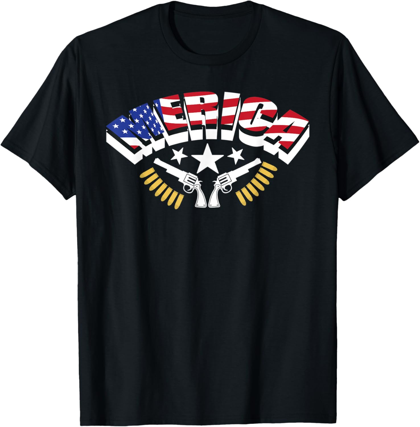 Awesome Cool 4Th Of July Tee Merica American Flag Guns