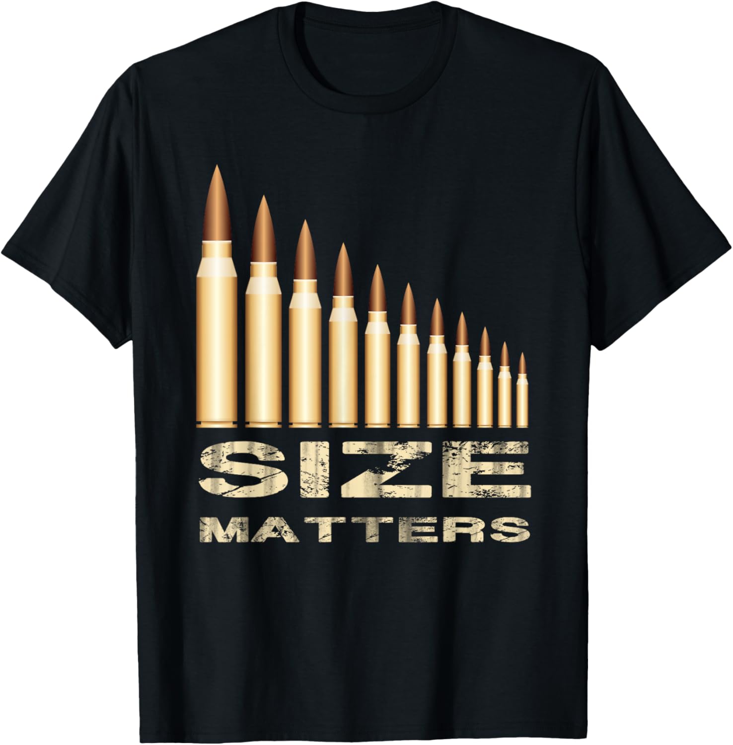 Size Matters Funny Gun Lover Bullets T Shirt